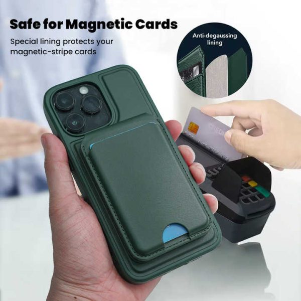 New Design Leather Card Wallet Magnetic Phone case Card Holder with Stand Credit Card Holder for iPhone 16/15/14 Pro Max Series - Image 2