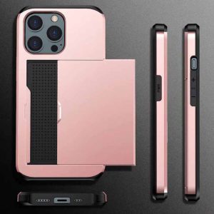 Shockproof Phone Case for 14 Pro Slider Wallet Phone Case for 16 Case With Card Holder