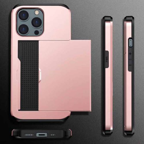 Shockproof Phone Case for 14 Pro Slider Wallet Phone Case for 16 Case With Card Holder